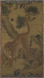 Hængende rulle: tiger og unger, Korea eller Kina, Choson-perioden eller Ming-dynastiet, 1700-tallet eller det 15.-16. århundrede